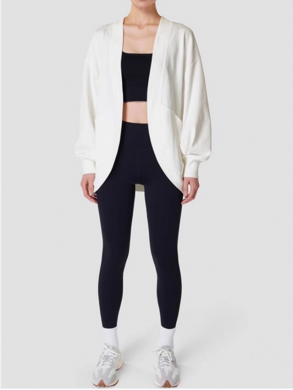 Sweaty Betty Cora Cardigan Oversized Sweatshirt White Size Small NWOT